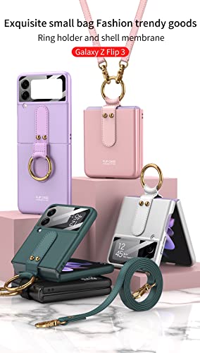 SHIEID Capa para Samsung Z Flip 3, capa flip 3 com anel, tela dobrável ultrafina Galaxy Z Flip 3, ca
