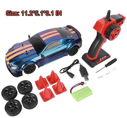 RC Drift Car 1/14 Scale, 4WD, 20 MPH, LED Lights, Blue, Boys 9+