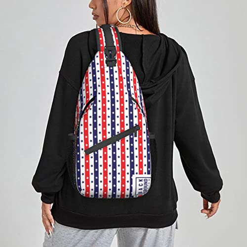 Niukom American Flag Us Stars Stripes Sling Backpack Crossbody Chest Bag Crossbody Shoulder Bag Gym Cycling Travel Hiking Daypack For Women Men #TOP5