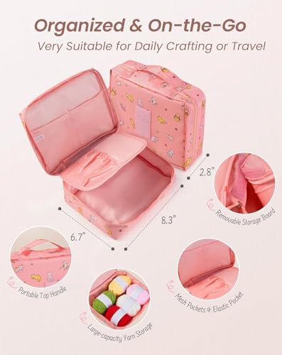 Image of WICHARSH Crochet Kit for Beginners & Adults - 59pcs Complete Starter Set with Ergonomic Hooks (0.6-6.0mm), Yarn, Tools & Travel Bag - Craft Gift for Women, Teens & Seniors