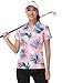 MNLYBABY Womens Golf Polo Shirts Hawaiian Golf Shirt Cool Summer Hawaii Tops Floral Tropic Print Workout Short Sleeve Tee