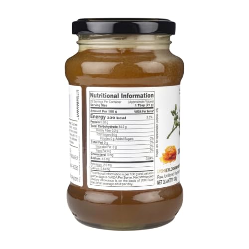 Image of INDIGENOUS HONEY Organic Lychee Honey Raw Natural Pure 17.64 oz Glass Jar