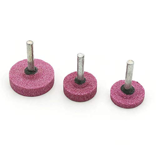 10 x Pinke Schleifscheiben 6mm T-Shaped Shank, 25mm / 30mm / 40mm Schleifstein Polierscheibe für Rotierende Werkzeuge