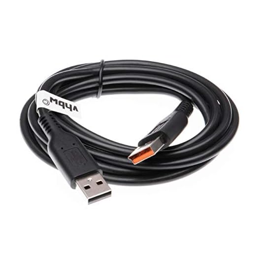 vhbw USB-datakabel (standard-USB typ A till surfplatta) kompatibel med Lenovo Yoga 900-13ISK, 900S-12ISK surfplatta - 2-i-1 laddningskabel, 200 cm, svart