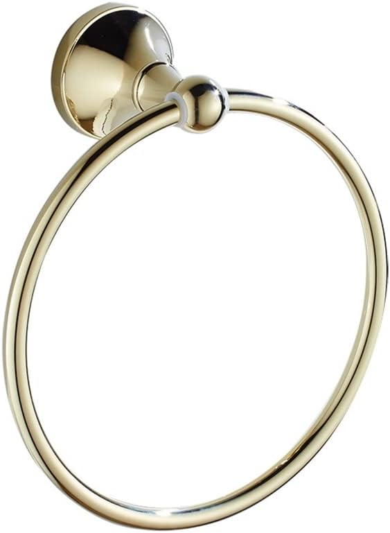LSLYTQ Gold Brass Bathroom Towel Ring, Bathroom Hardware Pendant Round Towel Ring