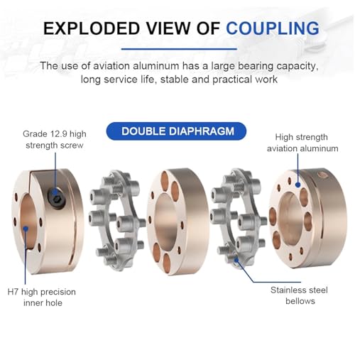 Accouplement flexible double disque D87L98 pour moteur pas à pas - 6