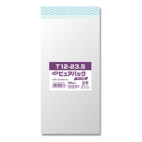 OPP袋テープ付きT12-23.5/長3サイズ【8,000枚】透明袋 Amazon.co.jp: ピュアパック テープ付き T12－23．5 （長3