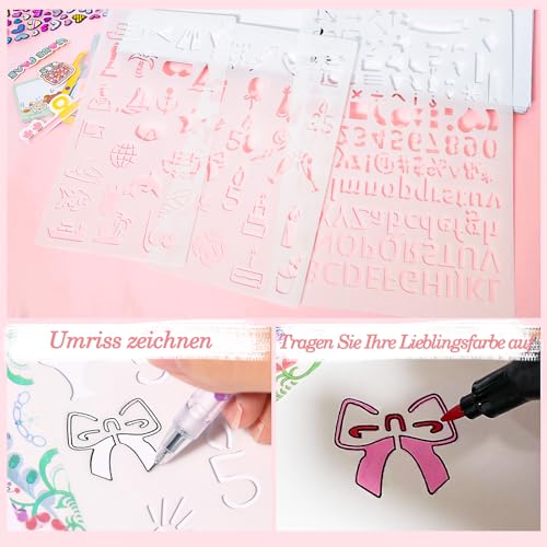 ADUSRIZ Tagebuch Teenager Mädchen Geschenke, Tagebuch Geschenk Teenager Mädchen ab 8 9 10 11 12 13 14 Jahre, DIY Schulsachen, Schreibwaren und Scrapbook Set, Kreative Basteln Geschenke für 8-14 Jahre