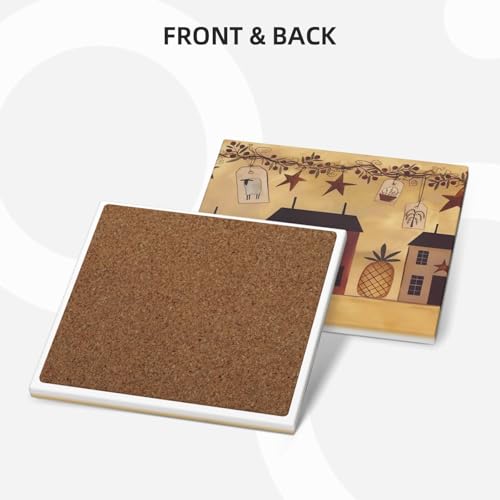 Dessous de verre absorbants style maison beige pour vos apéritifs et moments de détente