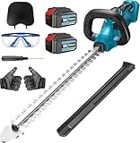 Akku Heckenschere, Ersatz für Makita 18V DUH502Z, kompatibel mit Makita BL1830B, mit 2x5500mAh Akku und Ladegerät, Bürstenlos Strauchschere Handheckenschere, für Trimmen im Park Garten
