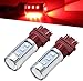 7443 Red LED Stop Brake Flash Strobe Rear Alert Safety Warning 12-LED Light Bulbs
