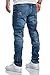 Amaci&Sons Herren Jeans Regular Straight Fit Denim Hose Destroyed 7984 Hellblau (Patches) W36/L34