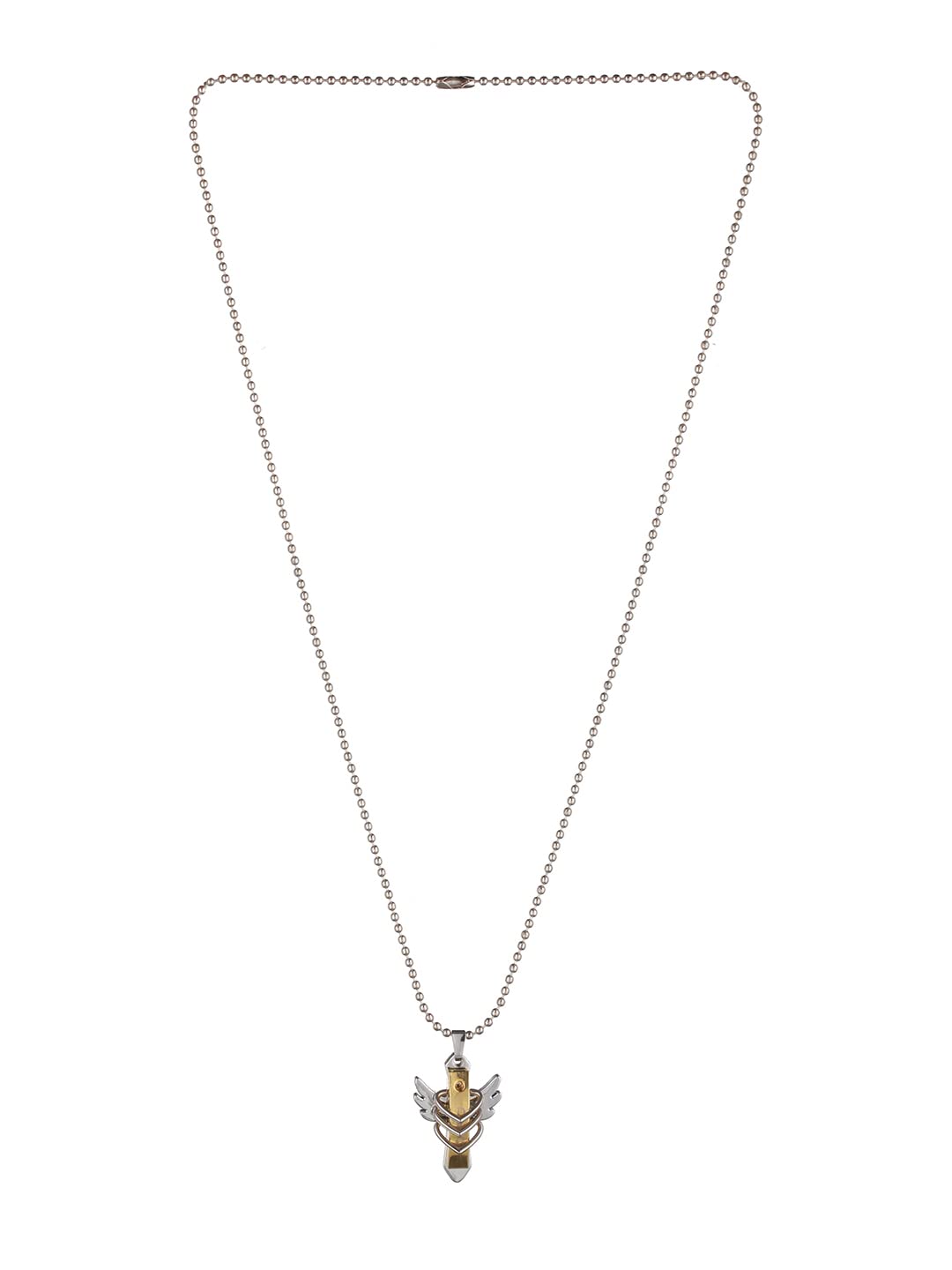 Angel Wings Cross Gold Silver-Plated Pendant Chain for Men-image-18
