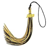 Graduation Cap Tassel, Kissbuty Uniforms Graduation Tassel with 2019 Gold Year Charm for Graduation Photography Party Double Color (Black and Gold)