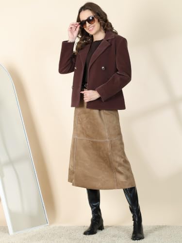 Image of PLAGG Women's Notched Lapel Short Overcoat