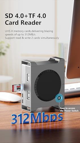 Image of INICIO Mac mini M4 9 in 1 Stand Hub with M.2 Nvme SSD Enclosure, 4K HDMI, 2 USB 3.2 10Gbps, USB 2.0, SD /TF Card Slots, Support Size 2230 /2242 /2260 /2280 for Mac mini M4 / M4 Pro (SSD NOT Included)