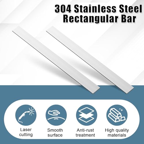 Image of Zonon 2 Pcs 6061 Aluminum Flat Bar 1 /8 Thickness x 1'' Width x 24 '' Length General Purpose Plate Metal Aluminum Bar