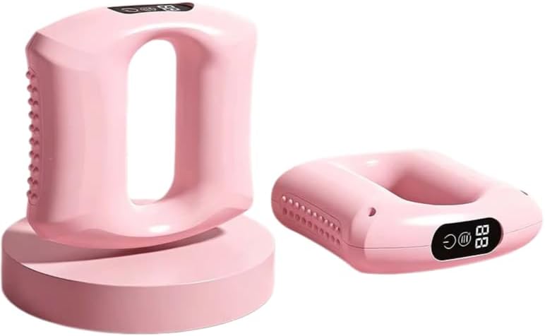 Portable 2-in-1 Fascia Ring Massager, Ergonomic Design Multifunctional Full-Body Massage Gun, Hands-Free Electric Massager with Smart Led Touch Display, Adjustable Strap For All Bodies (Light Pink)