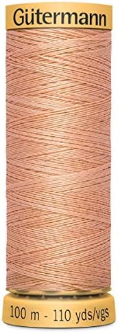 100% Natural Cotton Thread by Gutermann for Sewing and Quilting - 100m Spools - Colour Number WHT - 1 x 100m Spool