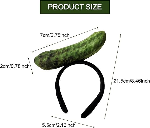Pickle Headband, Funny Headbands,Pickle Hat Pickles Costume Adult Accessories for Men Women Party Cosplay Supplies