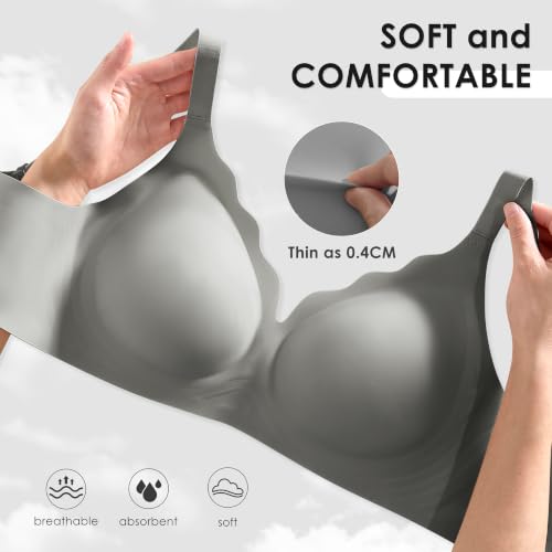 Image of Seamless Wireless Bra for Women with Support - No Underwire Full Coverage Push Up Comfort Bras - Back Fat Smoothing Bralettes