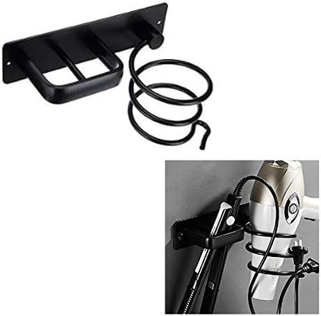 LINONI Hair Dryer Holder, Aluminium Hair Dryer and Straightener Holder, Wall Hair Dryer Holder Storage Rack for Bathroom Bedroom Hotel