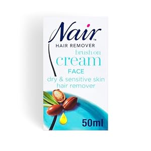 Nair Nourish Facial Brush-On – Hair Removal Cream for Face & Body – Ultra precision – for Dry & Sensitive Skin – with Argan Oil – 50ml