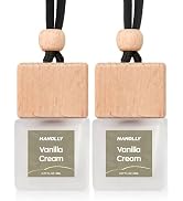 Hanging Car Air Freshener 2 Pack, Vanilla Cream Essential Oil Diffuser | Long-Lasting Fall Fragra...