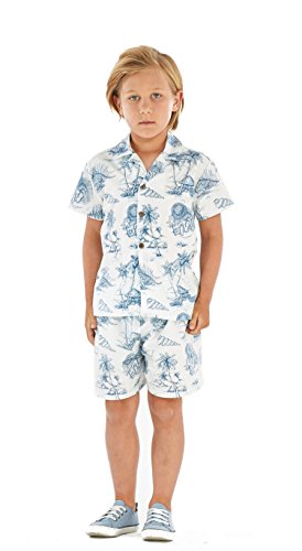 Image of Boys' Aloha Luau Shirt Cabana Set in Signature Prints | 100% Cotton; Button Front Shirt; Signature Tropical Prints; Lightweight Comfort; Vacation Ready