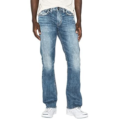 Silver Jeans Co. Men's Craig Easy Fit Bootcut Jean, Light Marble Indigo, 38W x 30L Cover