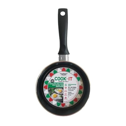 PINTINOX Prima Collection Aluminiowa patelnia na jajka z powłoką nieprzywierającą z serii Cook it, wyprodukowana we Włoszech (14 cm)