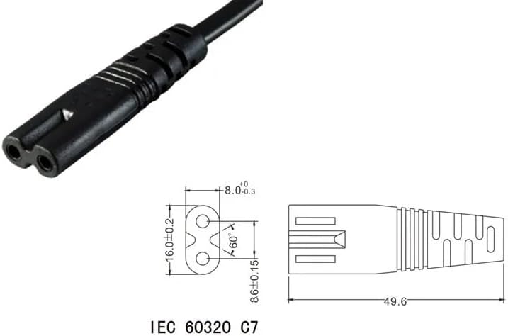 IEC 60320 C7 Connector Dimensions Diagram