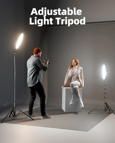Image of Weilisi Large Ring Light with Stand, 72 inch Tripod with Ring Light, 6500K Full-Screen Ringlight Tripod for iPhone with Phone Holder, Selfie Light for Makeup, Barber, Video Recording, Photography