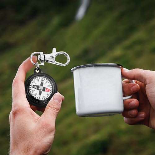 Brújula de bolsillo con llavero para camping y senderismo miniatura 5