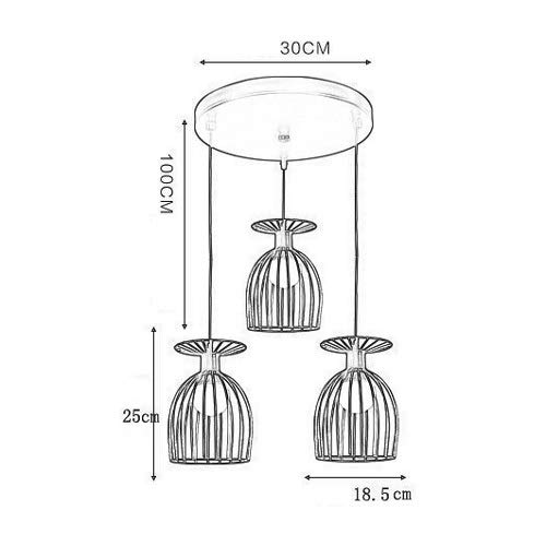 Lámpara de jaula negra de 3 luces para techos oscuros y sin brillo 2