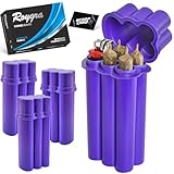 (4 Pack) King Size Pre-roll Cone Holder Case, 4-Hole Cigarette Case for Regular Size with Lighter Holder, 4 or 6 Capacity Container Storage Box, Small Smoking Accessories for Pre Rolled Rolling Paper
