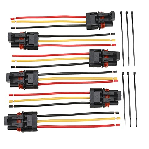 Pulse Power Plug Connector Wire Harness Pigtail Compatible with Polaris Ranger XP1000 RZR RS1 General Harness Pigtail Connectors 2018-2021, Pack of 6