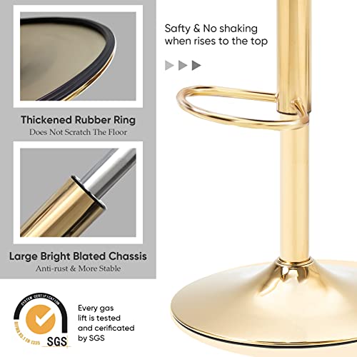 Kinffict Bar Stools Set Of 2, Velvet Counter Height Adjustable Barstools, Swivel Dining Bar Chairs Upholstered Modern Bar Stool For Kitchen Island, Cafe, Bar, Bar Counter, Dining Room, Black #TOP3