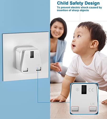 UK to India Travel Plug Adapter, UK to Sri lanka Plug Adapter 4 Pack, PABANCE 3 Pin Travel Plug Adapter Type D Adapter for India/Pakistan/Sri lanka and More, UK Travel Plug Adapter (White)