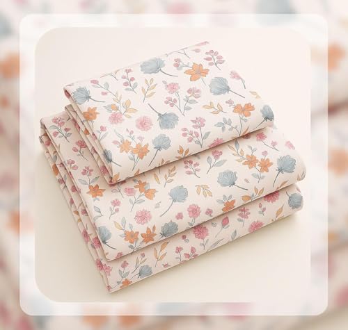 Image of HOMEKART 2 Bedsheet Combo Set with 4 Pillow Covers - Premium Cotton Glace Cotton Printed Double Bedsheets, 2 Elegant Colors, Soft Breathable Luxury Bedding Set - Soft Floral Harmony