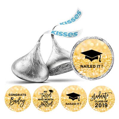 Darling Souvenir Chocolate Graduation Party Theme Custom Stickers Pack of 190 Pcs-Glitter Gold-image-49