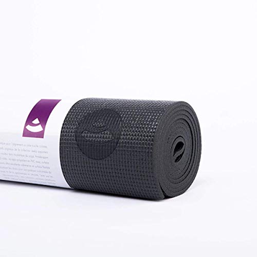 YOGATERIA Tapete yoga Mat PVC Eco Preto estampado Flor da Vida, indicado para Yoga Pilates e Treino