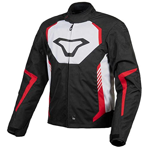 Image of Macna Tazar Textile Motorcycle Waterproof Jacket, Black/Red, XXL