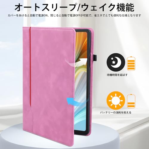 【CASAFUNY】iPad Mini 7 (A17 Pro 2024) / iPad Mini6 ケース 2021 8.3インチ 第7/6世代 耐衝撃 PUレザー カバー Apple Pencil 収納可能 オートスリープ/ウェイク機能対応 軽量 シンプル ビジネス風 カードポケット スタンドケース（ピンク）