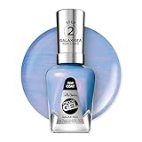 Sally Hansen Miracle Gel Nail Polish Special Effect Top Coat | Salon Quality, Gel-Like Formula, Two-Step System, No UV Light Needed, Long Lasting | 113 Galax-sea | Sheer Glittery Blue Nail Color