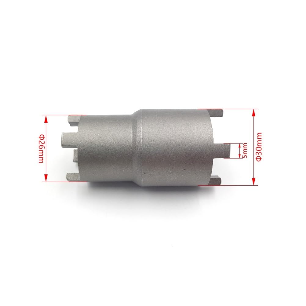Motorrad-Kupplungssicherungsmutter, doppelköpfiges Kupplungszahnwerkzeug, Vierbacken-Steckschlüssel Compatible with Entfernen, 26 mm, 30 mm, Compatible with ATV UTV-Auto