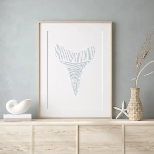 Tableau dent de requin abstrait impression premium cadre 60x80cm