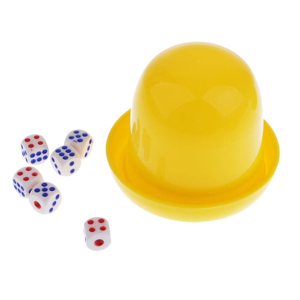 Fashion My Day® KTV Dice Guessing Game Set Dice Cup Shaker with 6pcs Digital Dice -Yellow | Dice & Dice Games | Board Game