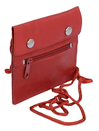 LEAS Brustbeutel Echt-Leder, rot Travel-Line