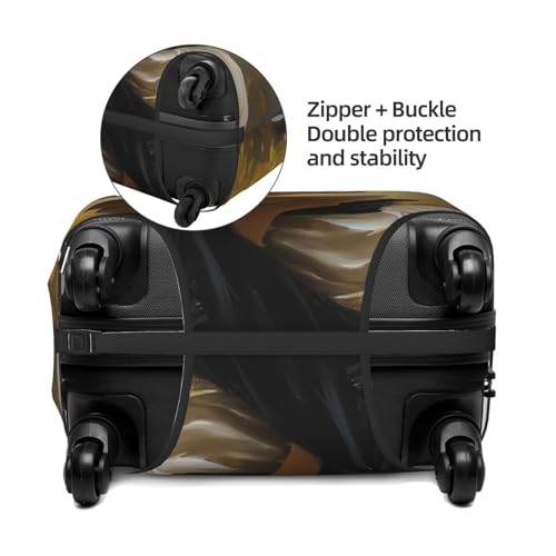 Beautiful Woman Gold Color Elastic Travel Luggage Covers Dustproof Scratch-Resistant Suitcase Protector Fit 22-24 Inch2